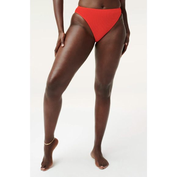 Good American Always Fits Good Waist Cheeky Bottoms 1/2 S-M Orange Hot Coral NWT - Picture 1 of 7